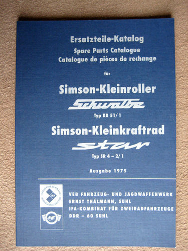 Ersatzteilkatalog Simson Schwalbe KR51/1 und Star SR4-2/1